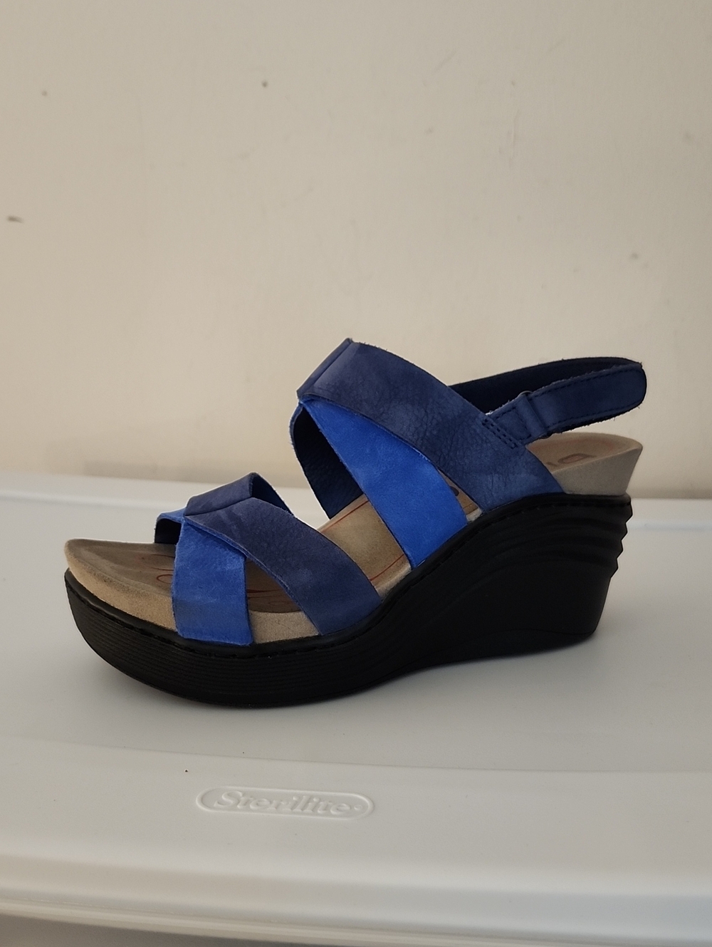 Bionica Nubuck Leather Wedge Sandals